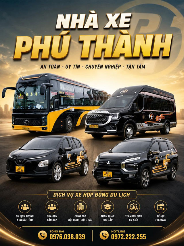 Nhà xe Phú Thành chuyên xe giường nằm tuyến Hà Nội - Hà Tĩnh - Quảng Bình