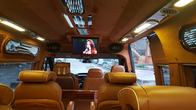 Nội thất xe limousine 9 chỗ của nhà xe Kim Dung