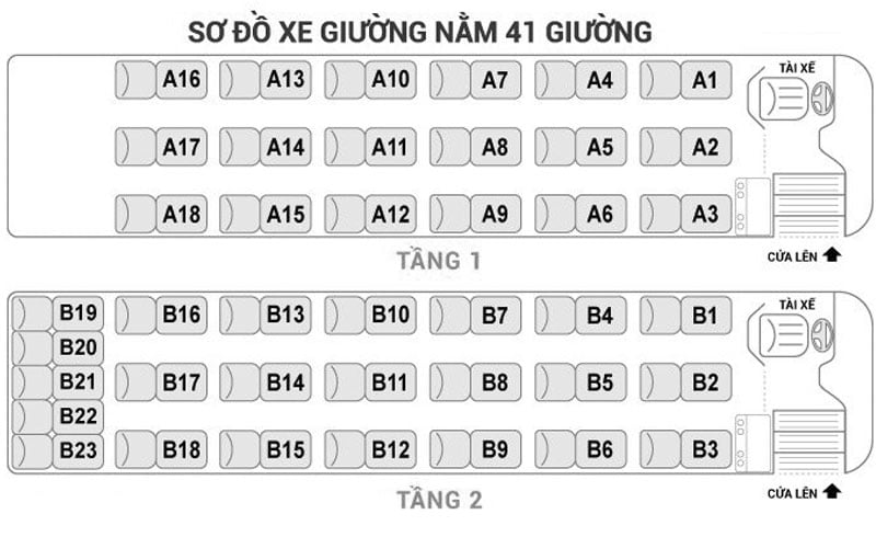 Sơ đồ xe giường nằm 41 chỗ