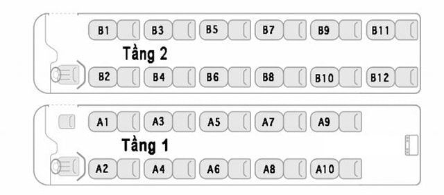 Sơ đồ xe limousine cabin 22 phòng