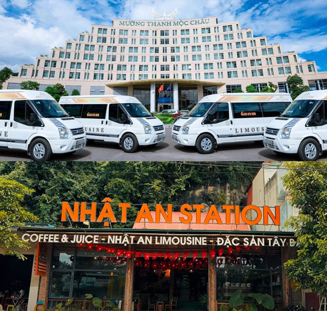 Nhật An limousine đưa đón khách tại Mường Thanh Mộc Châu và tại trạm nghỉ của nhà xe