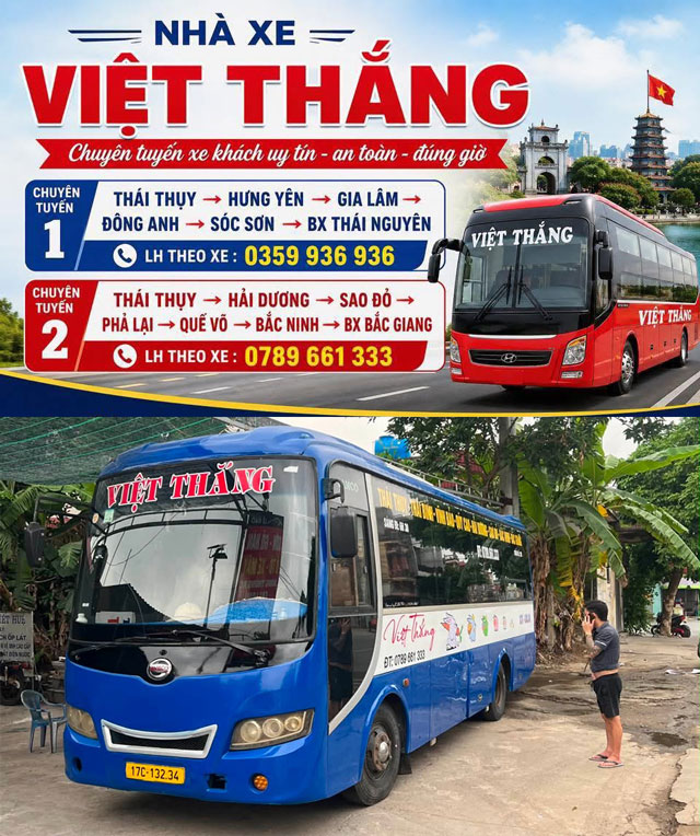 Nhà xe Việt Thắng Thái Bình đi Bắc Ninh, Bắc Giang