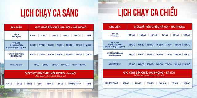 Lịch xe chạy của nhà xe Anh Huy Đất Cảng