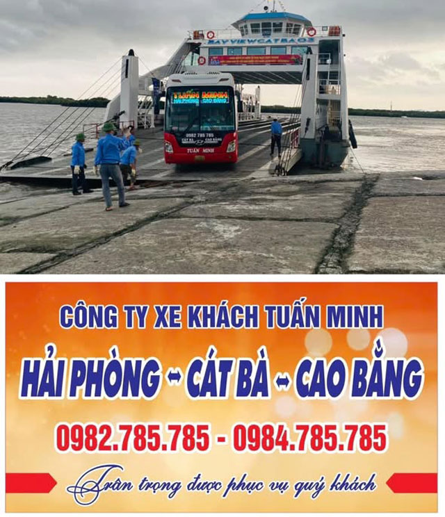 Nhà xe Tuấn Minh đón trả khách từ Cao Bằng, Lạng Sơn đi Cát Bà