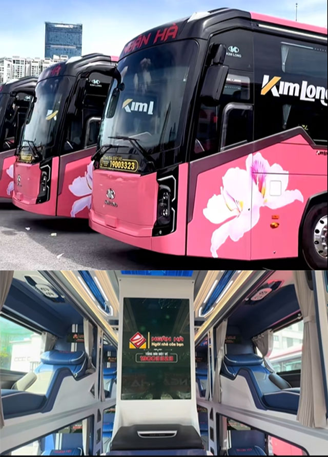 Xe Kim Long 34 phòng cao cấp mới được nhà xe Ngân Hà Lai Châu đưa vào sử dụng