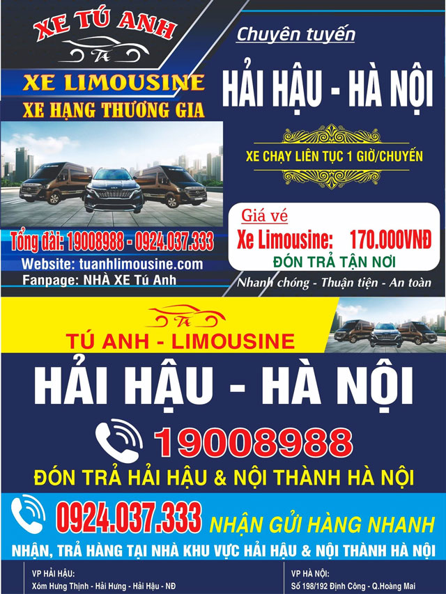 Tú Anh Limousine Hải Hậu Hà Nội
