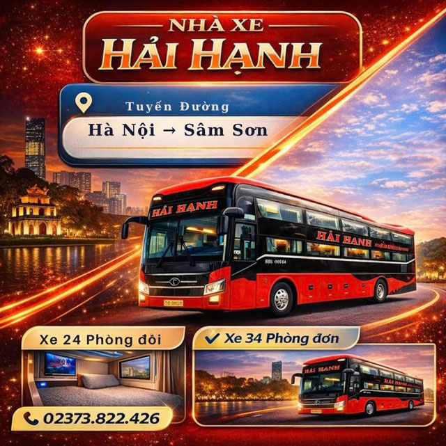 Xe giường nằm Hải Hạnh Hà Nội đi Sầm Sơn