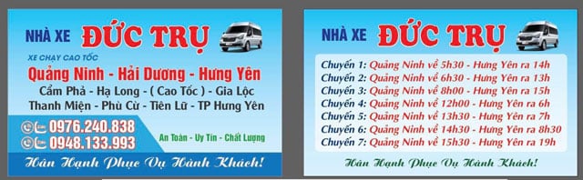 Xe khách Đức Trụ chạy cao tốc Hưng Yên đi Hạ Long