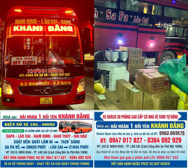 Nhà xe Khánh Đằng Nam Định cũ đi Lào Cai