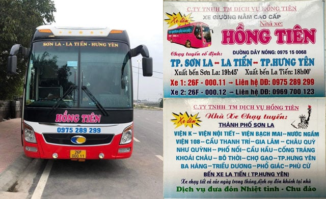 Nhà xe Hồng Tiến Sơn La - Hưng Yên