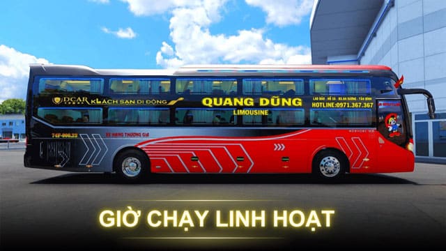Nhà xe Quang Dũng có dàn xe limousine cabin thoải mái đầy đủ tiện nghi