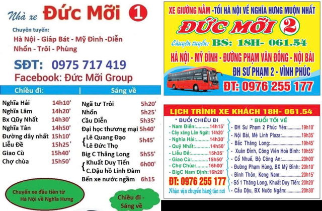 Lộ trình và thời điểm xuất phát chi tiết của 2 tuyến xe Đức Mỡi Nam Định