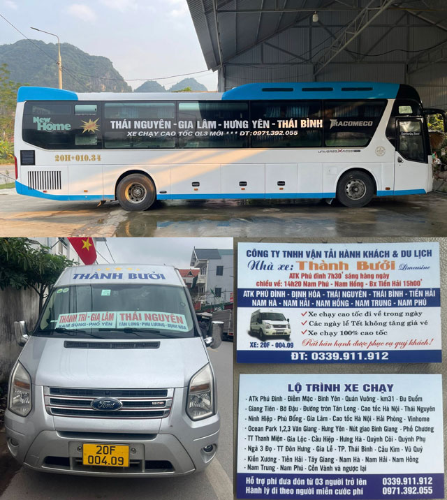 Xe giường nằm Thành Bưởi Thái Nguyên Thái Bình đi qua Gia Lâm
