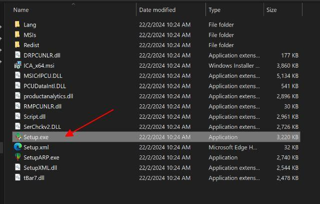 Chạy file Setup.exe