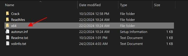 Chọn thư mục x64