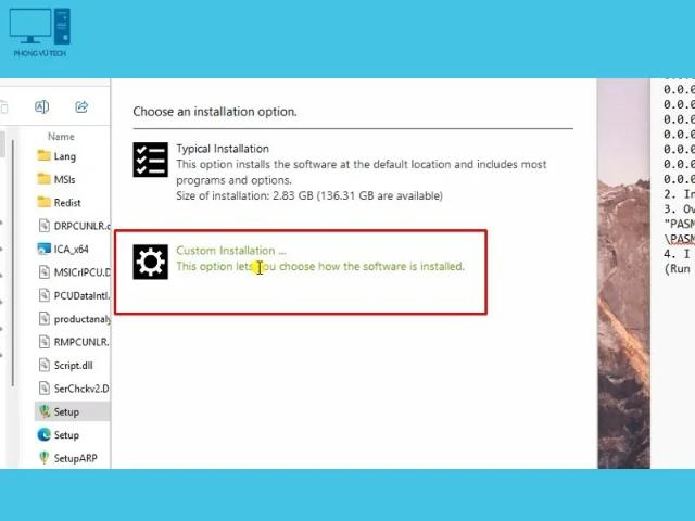 Tiến hành cài đặt 