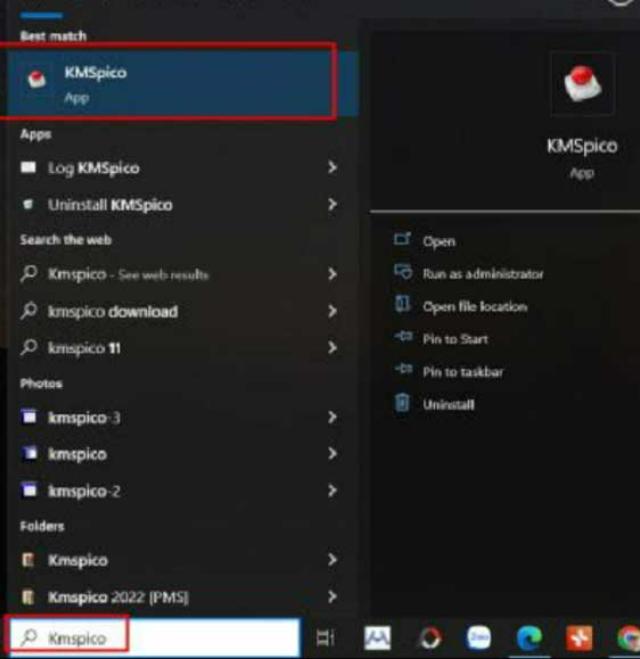 Mở ứng dụng KMSPico