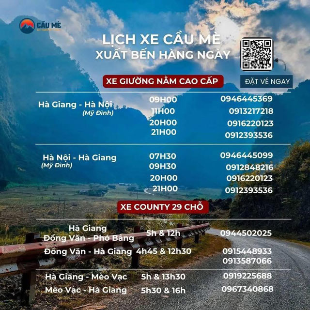 Giờ chạy và số điện thoại theo xe của xe Cầu Mè