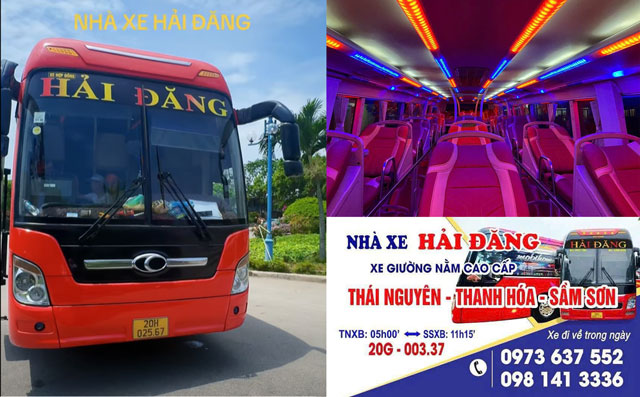Xe giường nằm Hải Đăng Thái Nguyên đi Thanh Hóa, Sầm Sơn