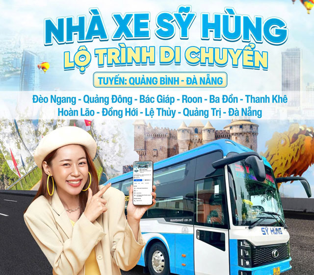 Nhà xe Sỹ Hùng xe giường nằm Ba Đồn đi Đà Nẵng