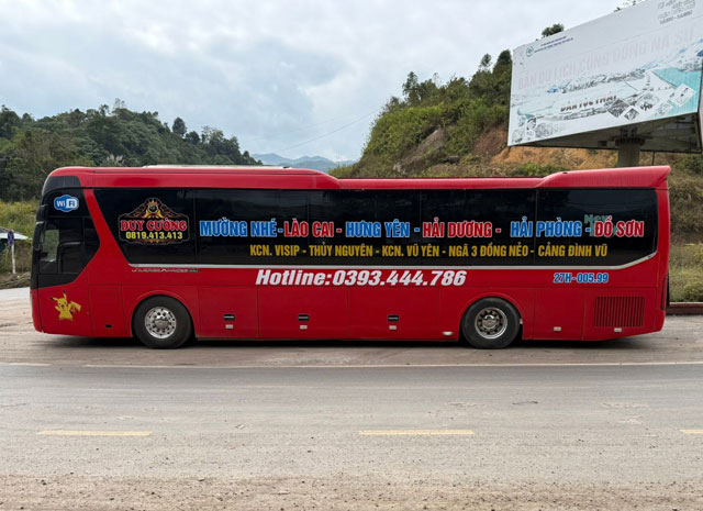 Nhà xe Duy Cường chở hành khách và hàng hóa tại Lào Cai giá rẻ