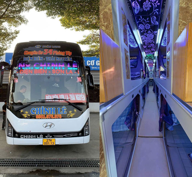 Chinh Lê sử dụng dòng xe limousine 34 phòng VIP cho tuyến xe khách Điện Biên Thái Nguyên